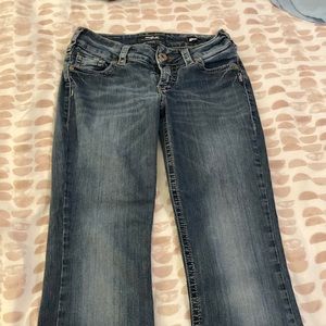 Silver boot leg jeans W27, L33.
